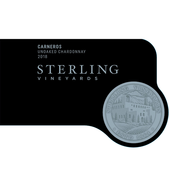 2018 Sterling Vineyards Unoaked Carneros Chardonnay Front Label